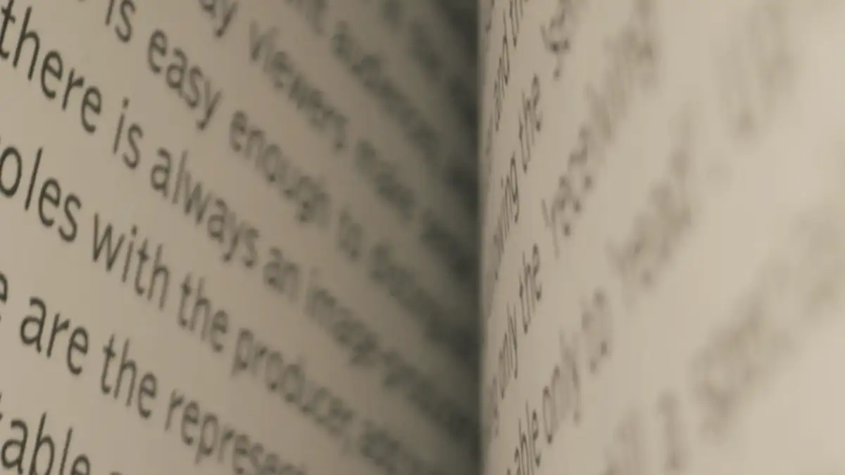 An open book, close up