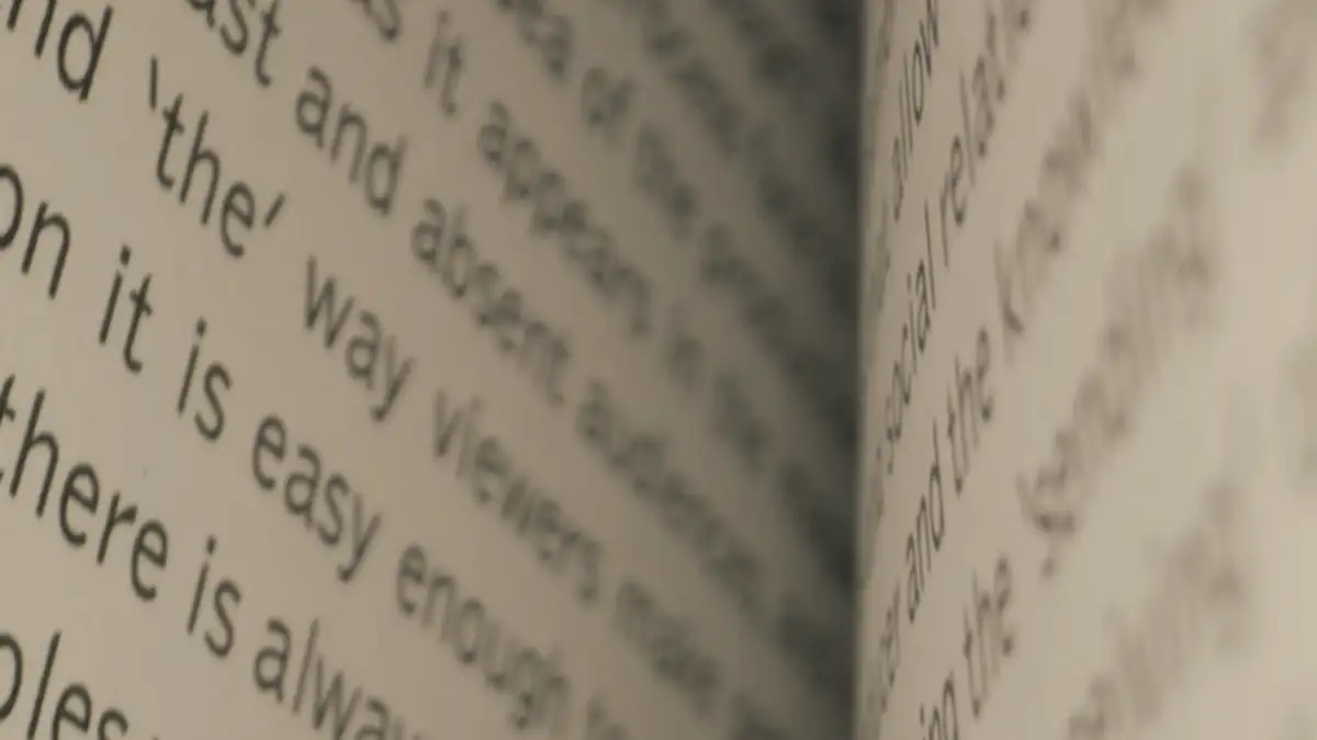 An open book, close up