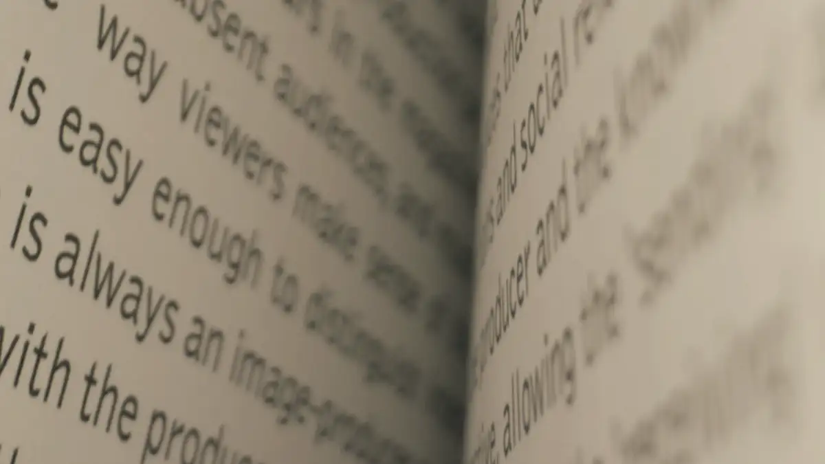 An open book, close up