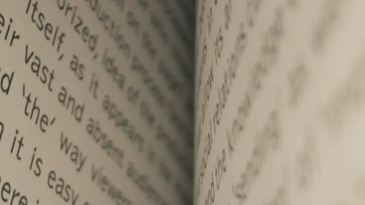 An open book, close up