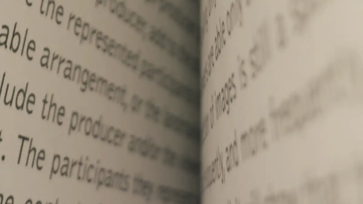 An open book, close up