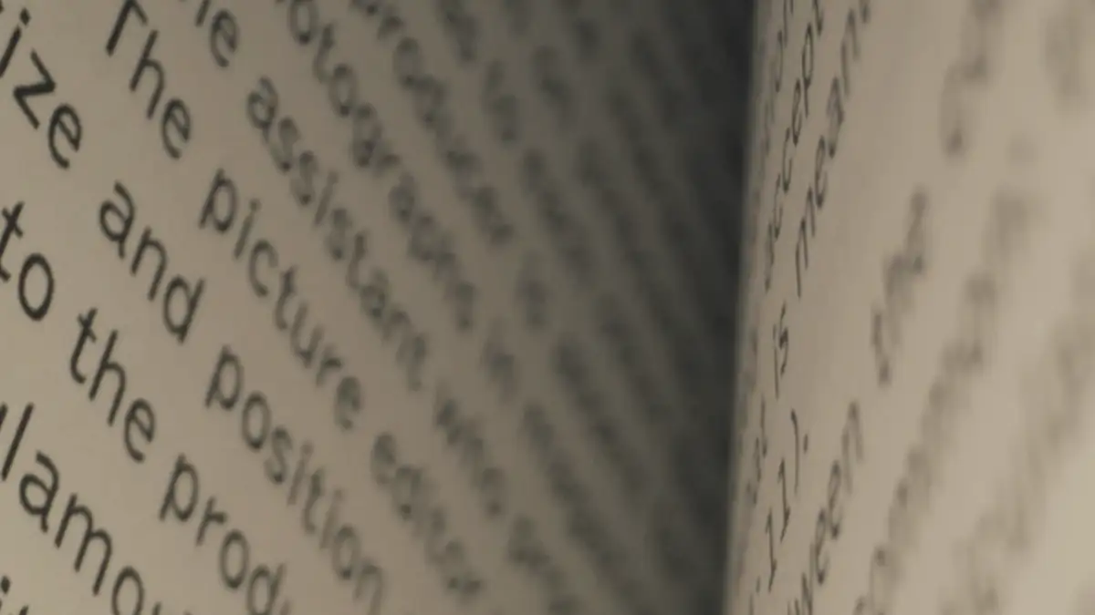 An open book, close up