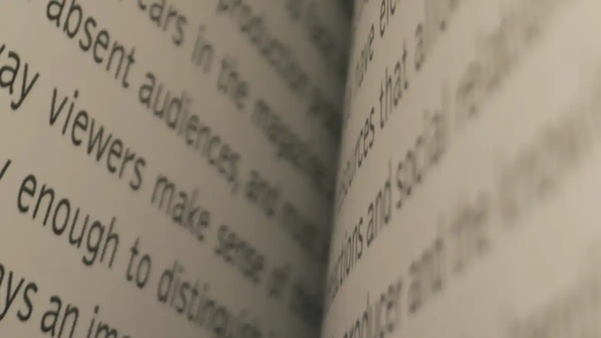 An open book, close up