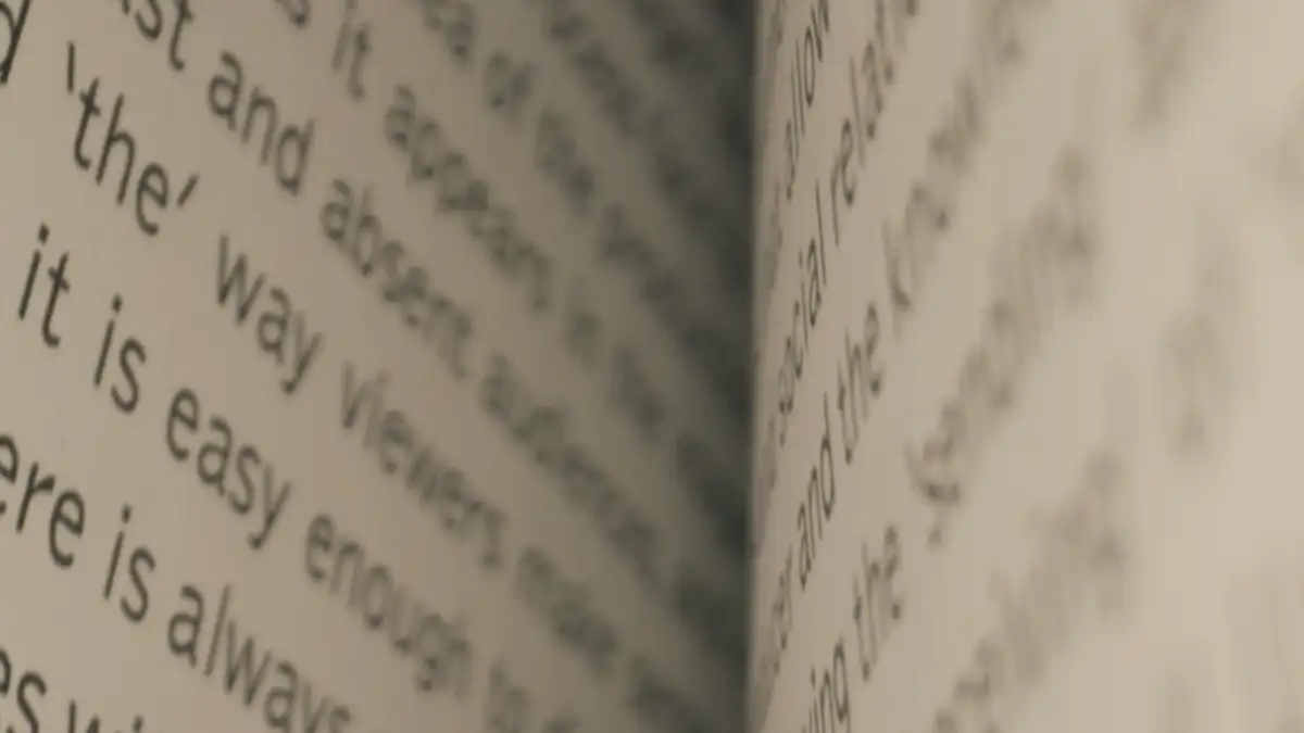 An open book, close up