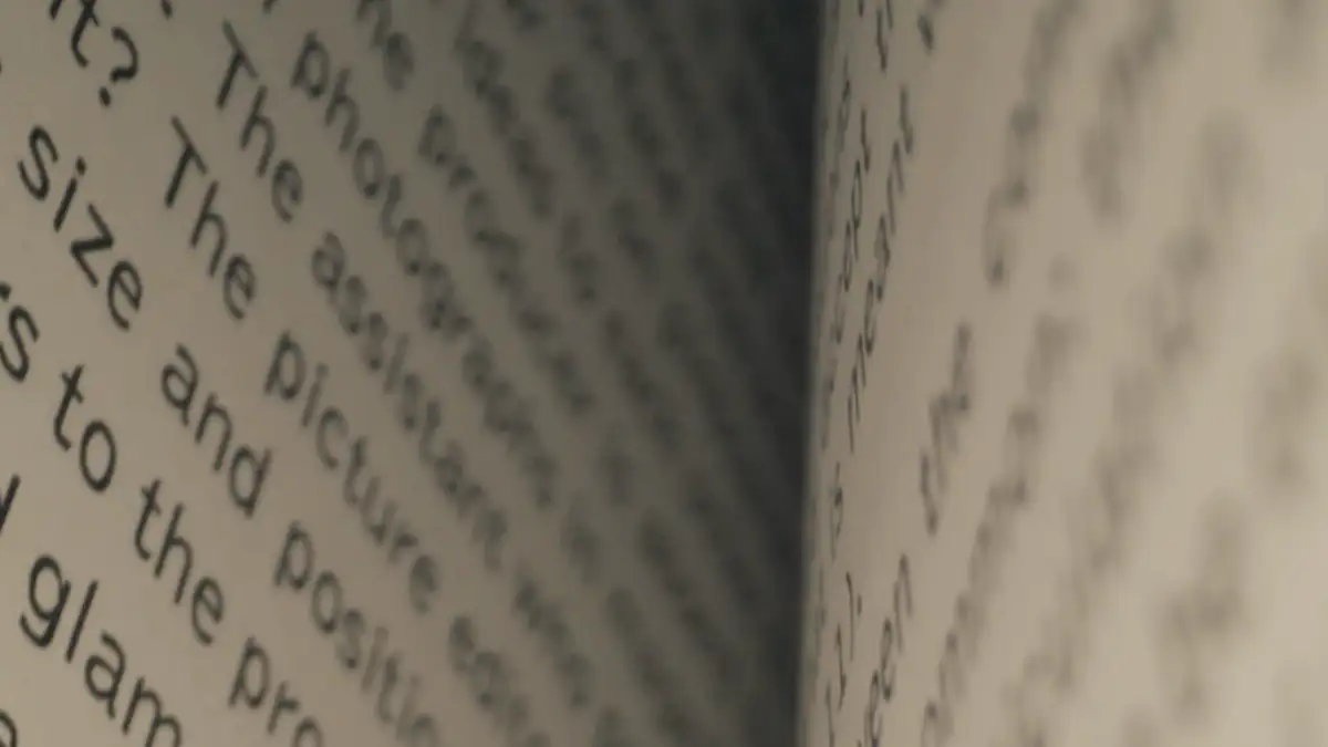 An open book, close up