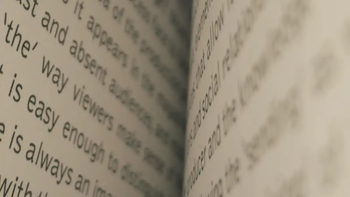 An open book, close up
