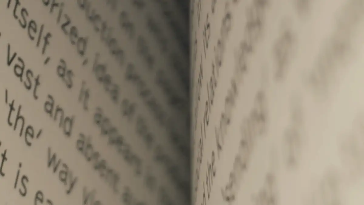 An open book, close up