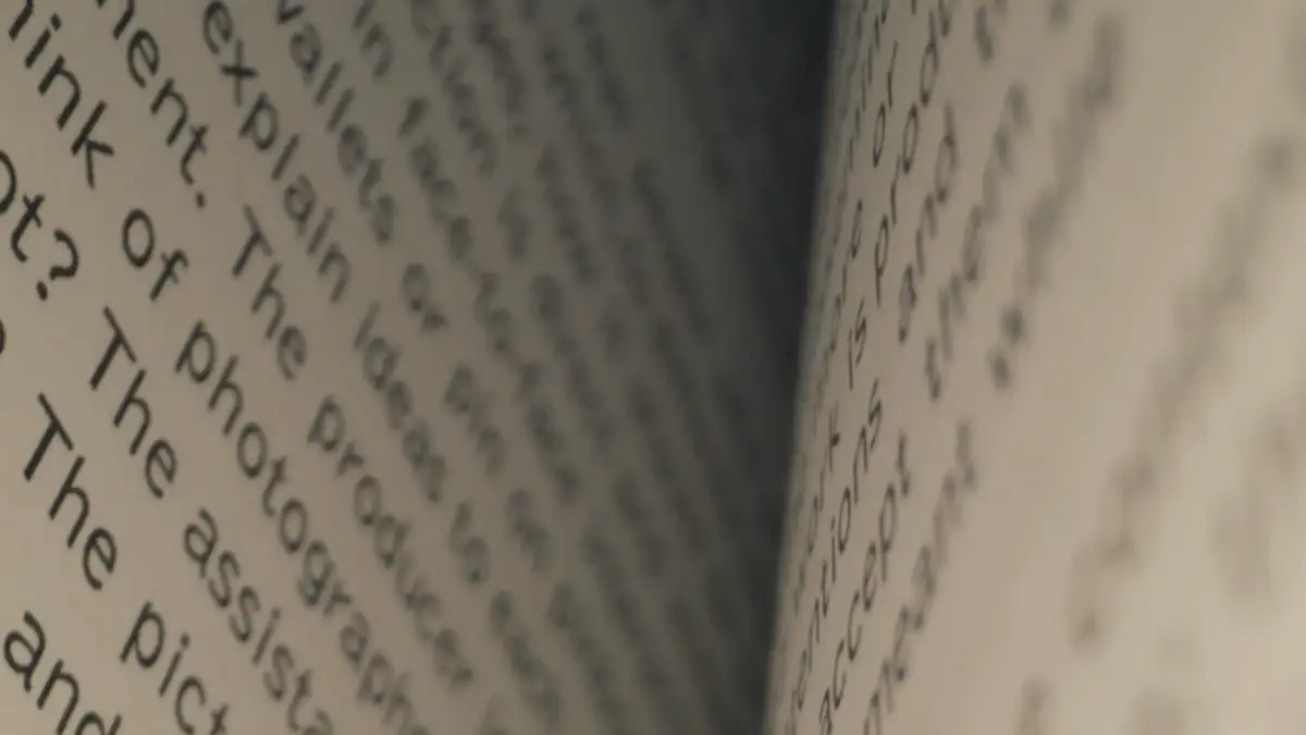 An open book, close up