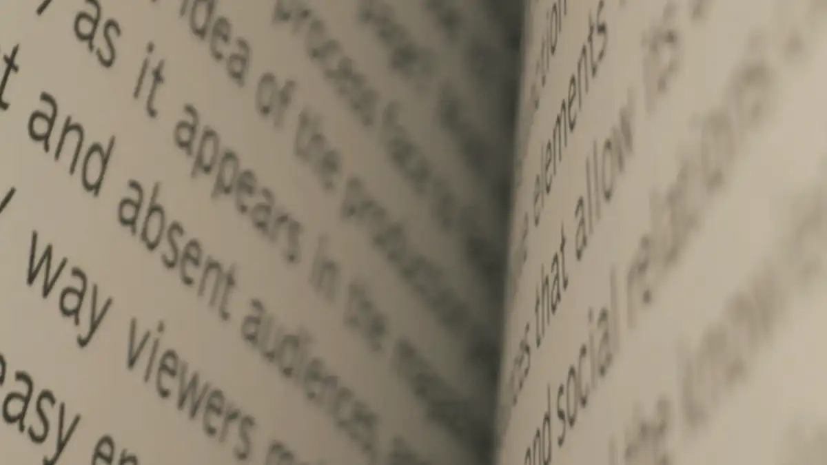 An open book, close up