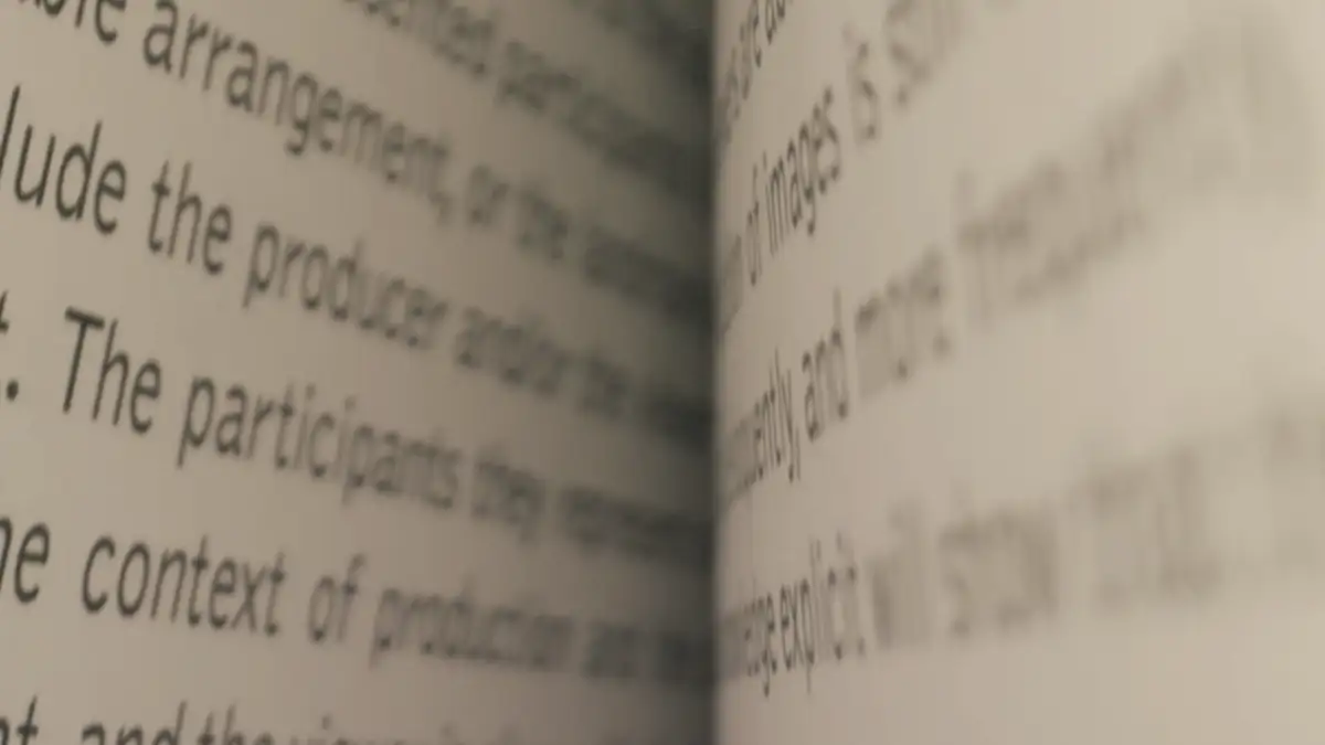 An open book, close up
