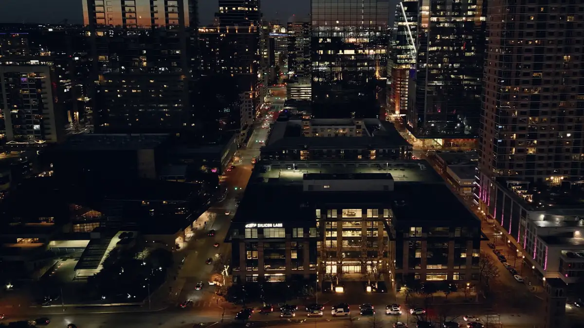 A city at night seen from above