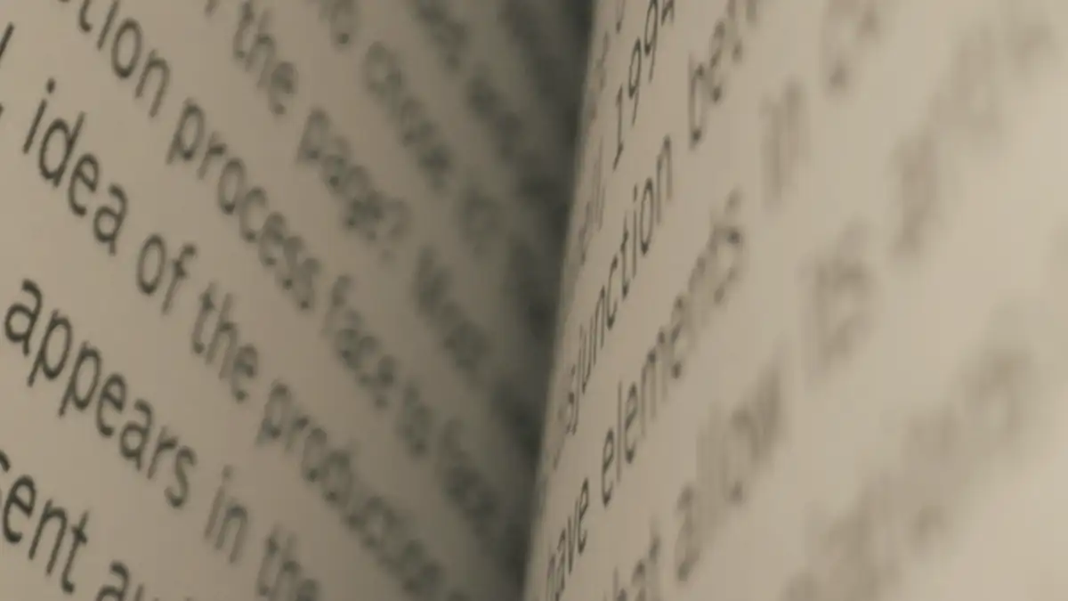 An open book, close up