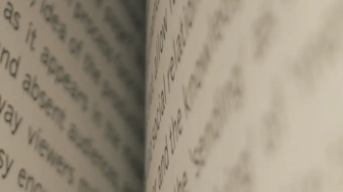 An open book, close up